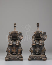 Handcrafted Elephant Sculpture Set  