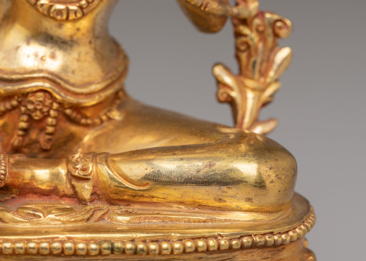 Tibetan Green Tara Shrine Statue | Buddhist Sculpture for Altar Decor