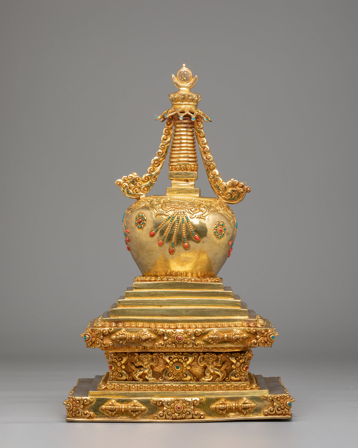 Enlightenment Chorten Stupa | Gold Plated Shakyamuni Buddha Shrine