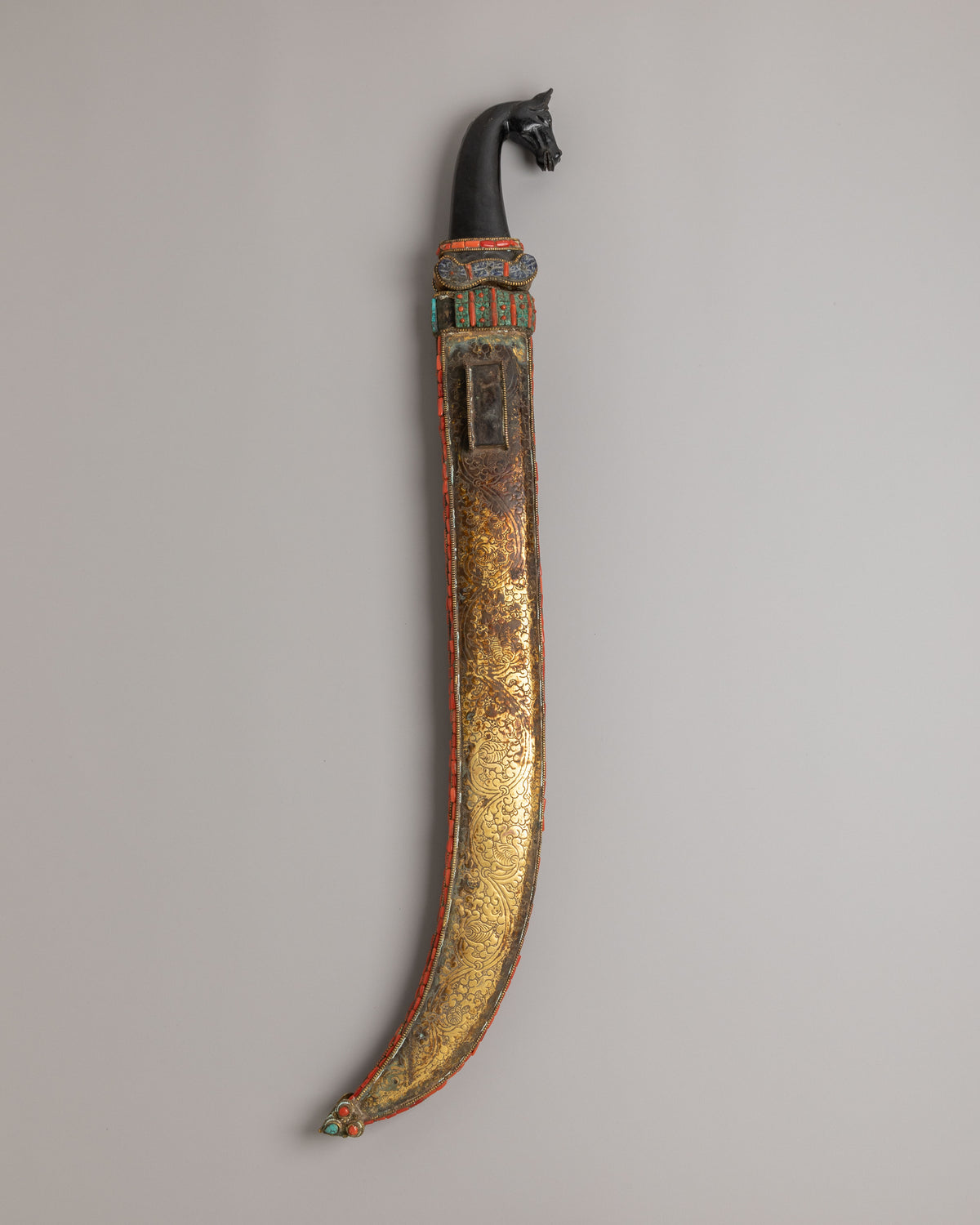 Tibetan Sword With Decorative Scabbard | Traditional Himalayan Sword Art