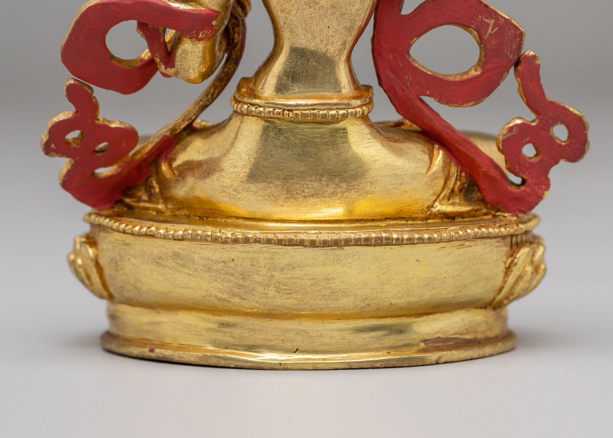 24K Gold Plated Manjushri Sculpture | Wisdom Deity Sculpture