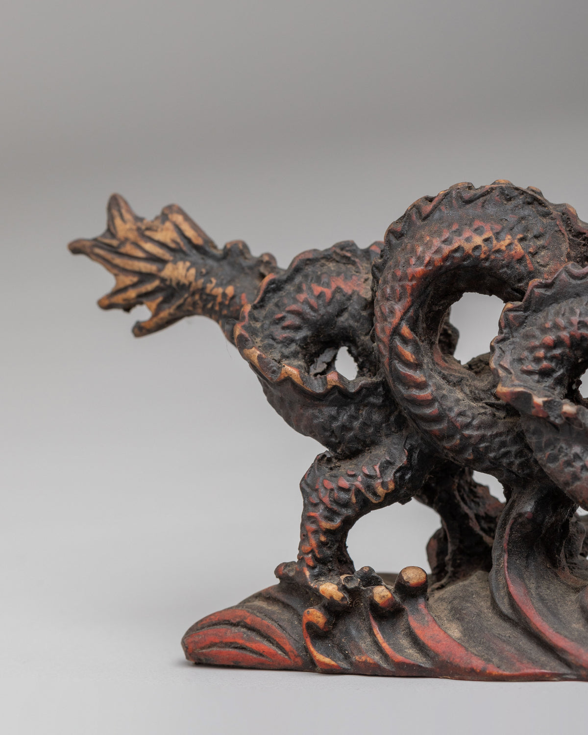 Mythical Dragon Decorative Sculpture | Traditional Himalayan Dragon Figurine