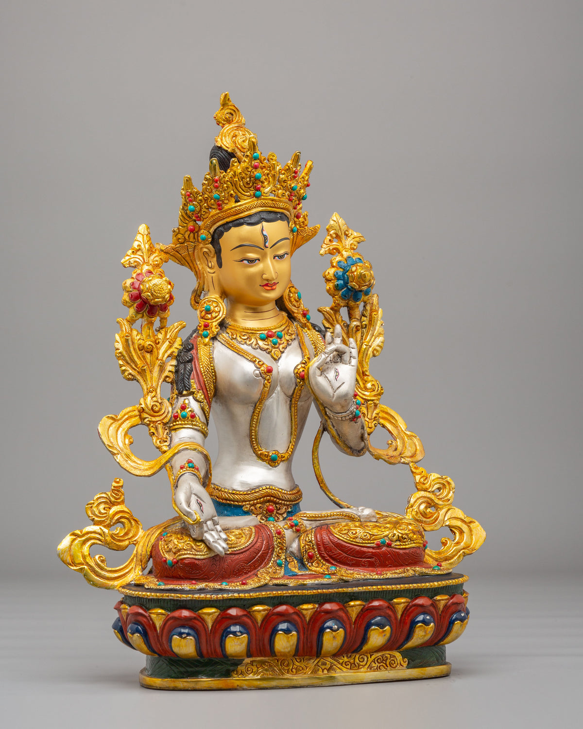White Tara Buddhist Compassion Statue | Sacred Buddhist Artwork