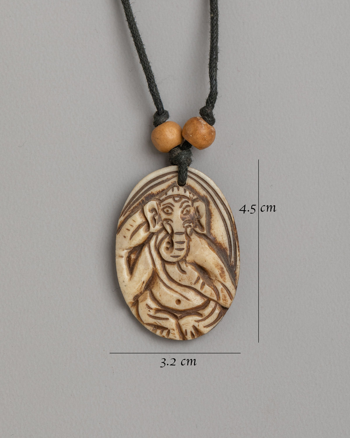 Ganesha Hindu Deity Locket | Handcrafted Buffalo Bone