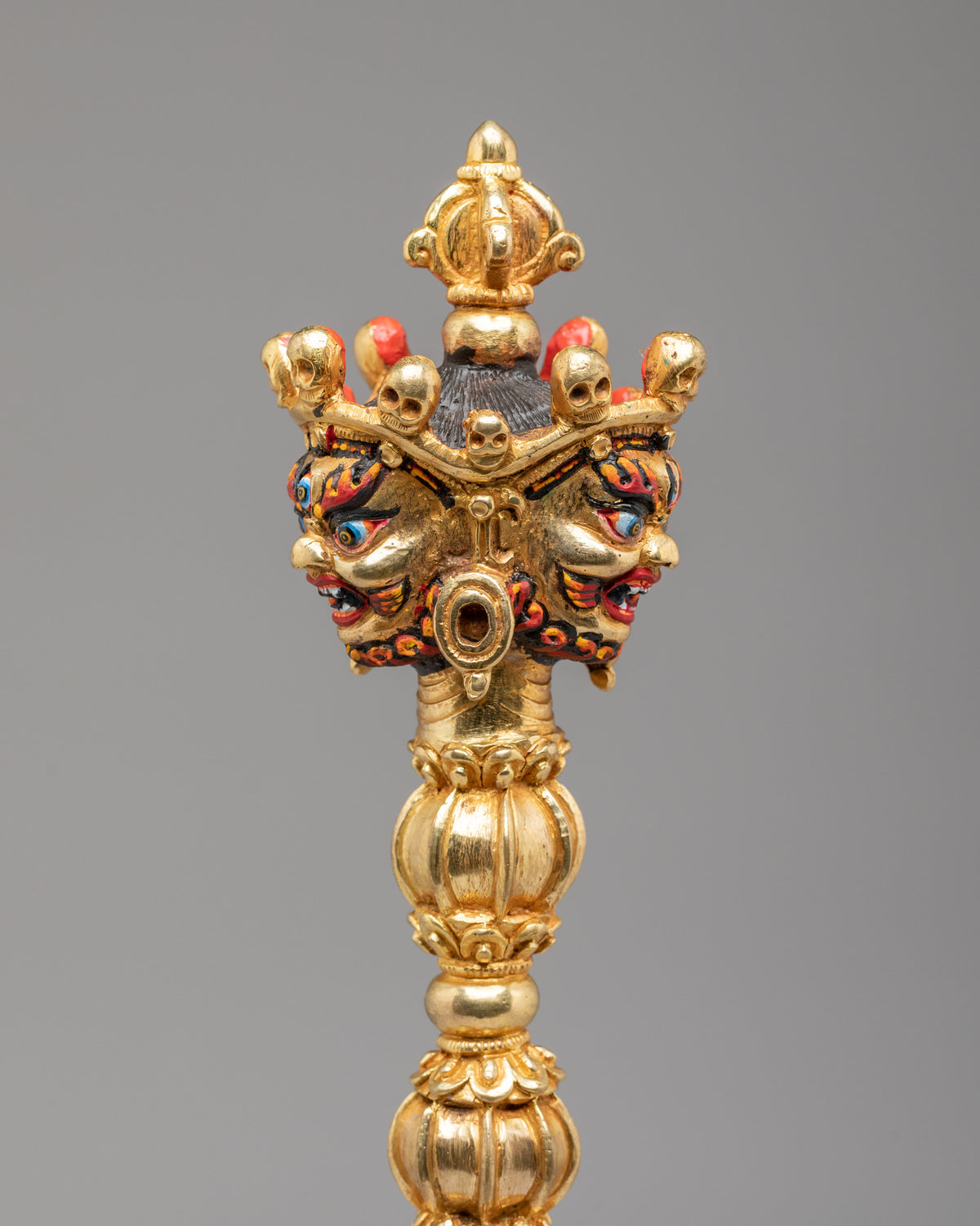 Traditional Buddhist Ceremonial Dagger Phurba | Gold Plated Tibetan Ritual Dagger