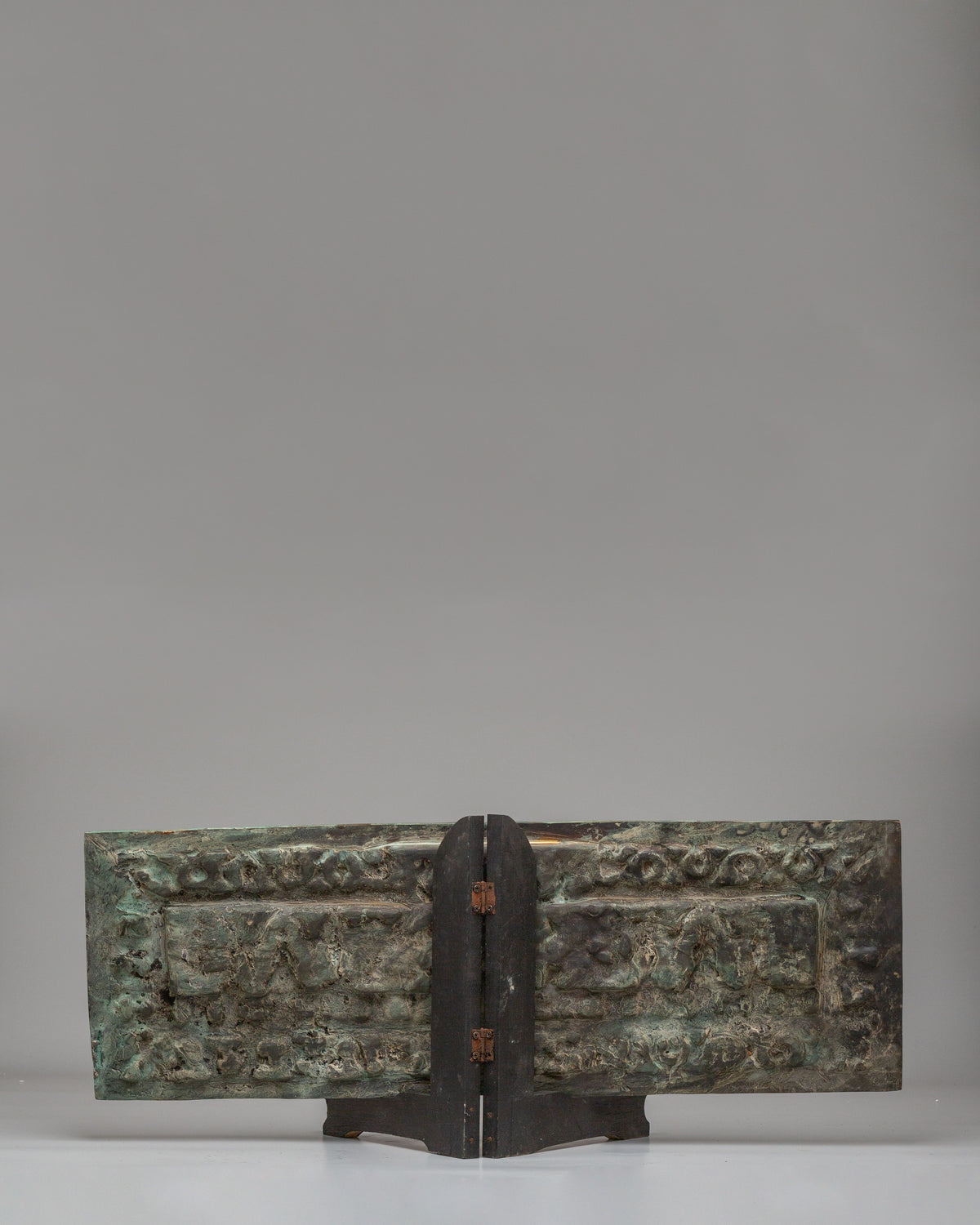 Carved Deity with Display Stand | Tibetan Buddhist Copper Artwork