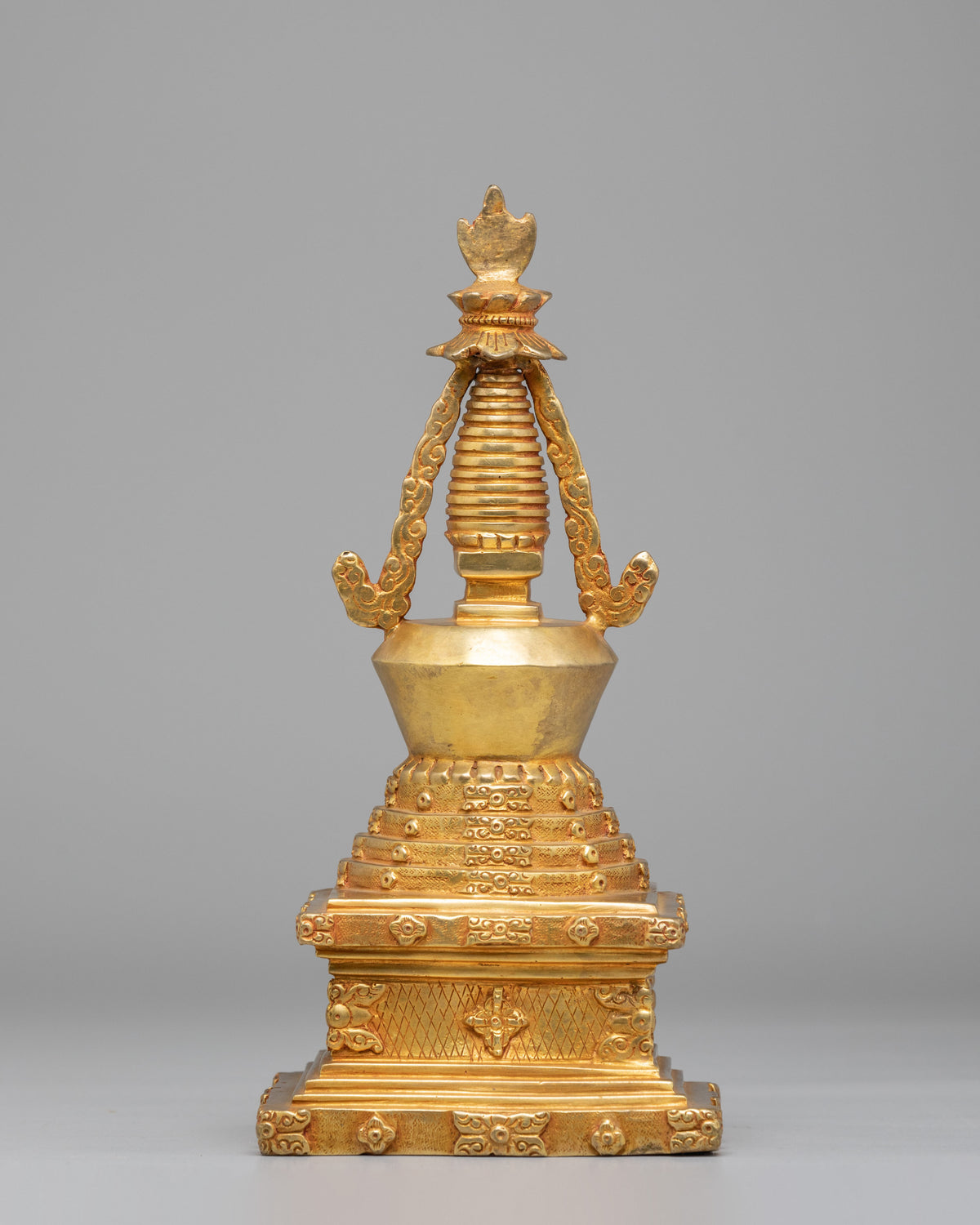 Lotus Blossom Stupa For Buddhist Altar |  Sacred Traditional  Artwork