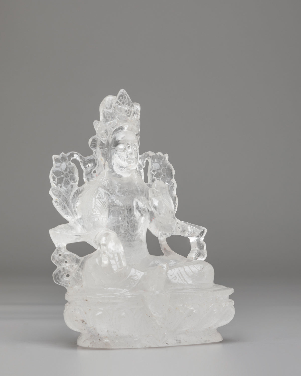 Crystal Green Tara Sculpture | Himalayan Artwork for Altar Decor