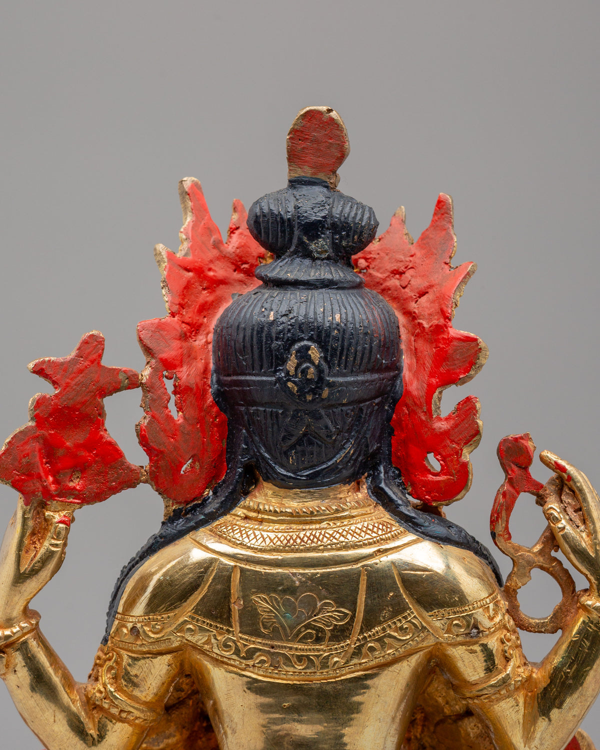 Sacred Avalokiteshvara Compassion Statue | 24K Gold Plated Copper Sculpture