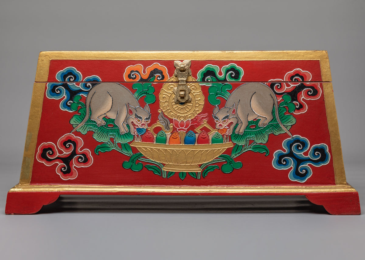 Traditional Tibetan Box for Home Decor | Handcrafted Wooden Storage Box