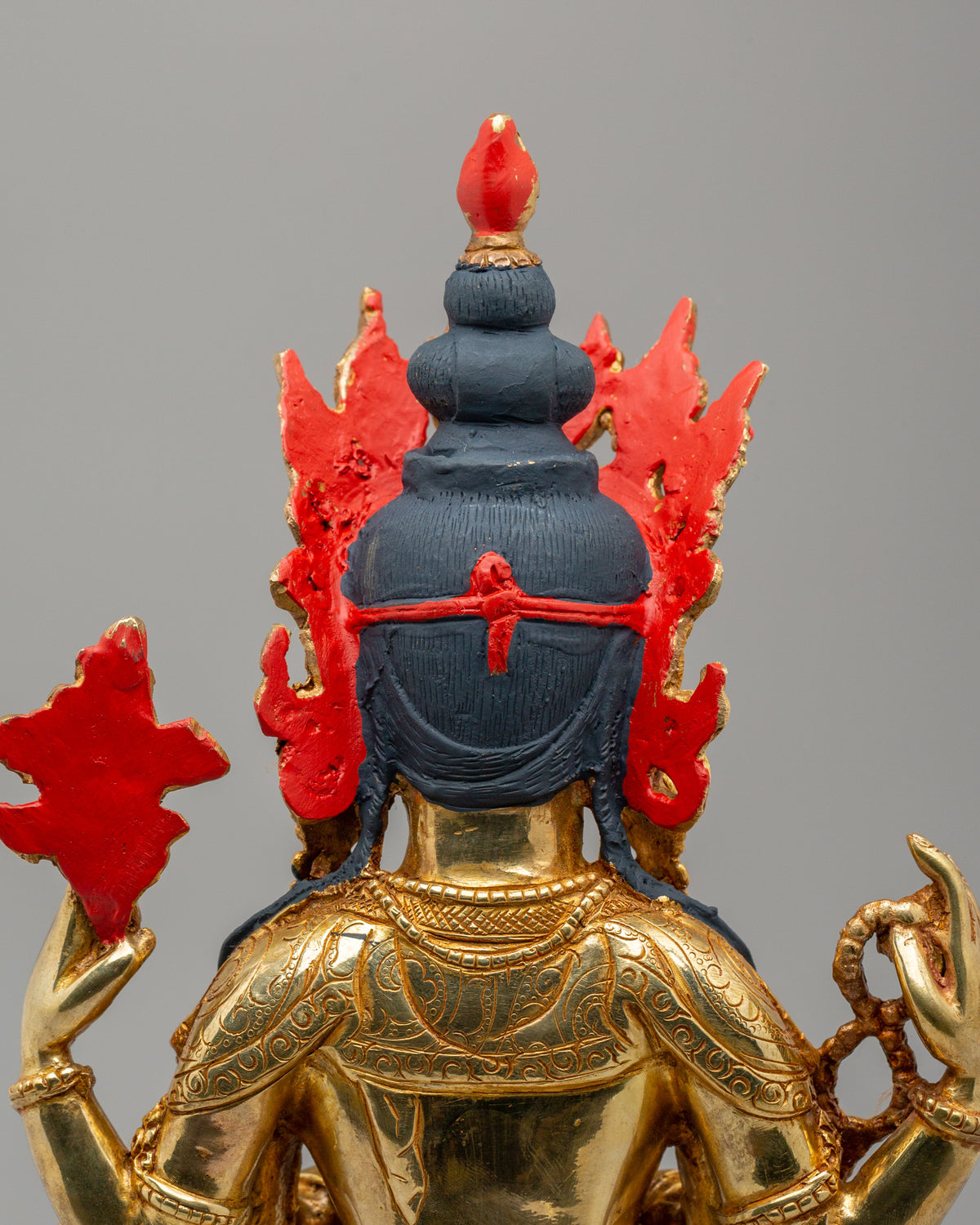 Buddhist Altar Chenrezig Sculpture | 24K Gold Gilded Compassion Statue