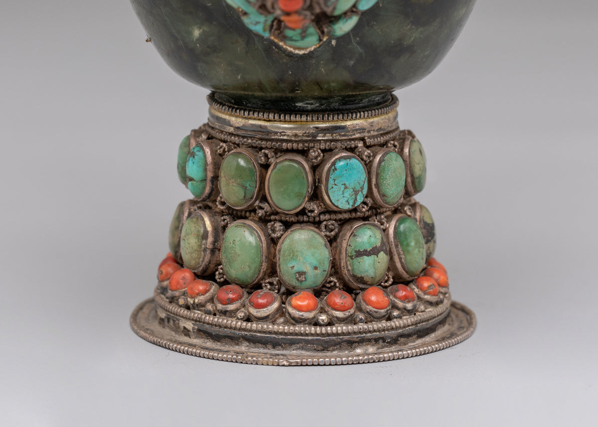 Hong Kong Jade Tea Pot | Antique Tibetan Silver Tea Vessel