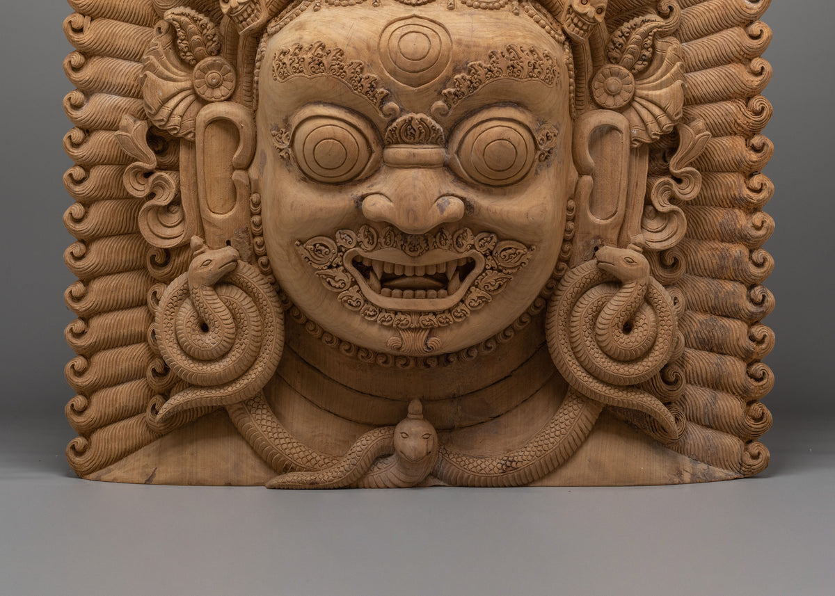 Wooden Bhairava Wall Hanging | Exclusive Hand-Carved Sacred Artwork