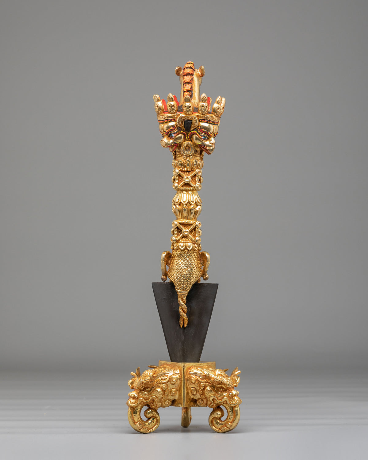 Handcrafted Altar Ritual Phurba | Gold Plated Tibetan Buddhist Ceremonial Dagger