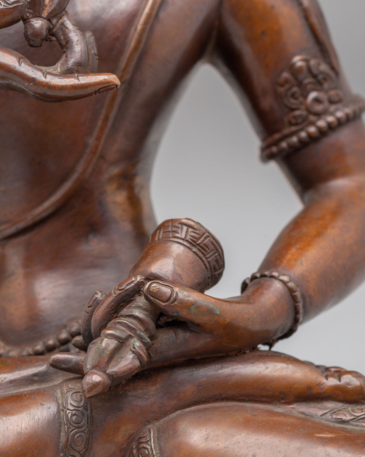 Vajrasattva Home Shrine Statue | Oxidized Copper Buddhist Art