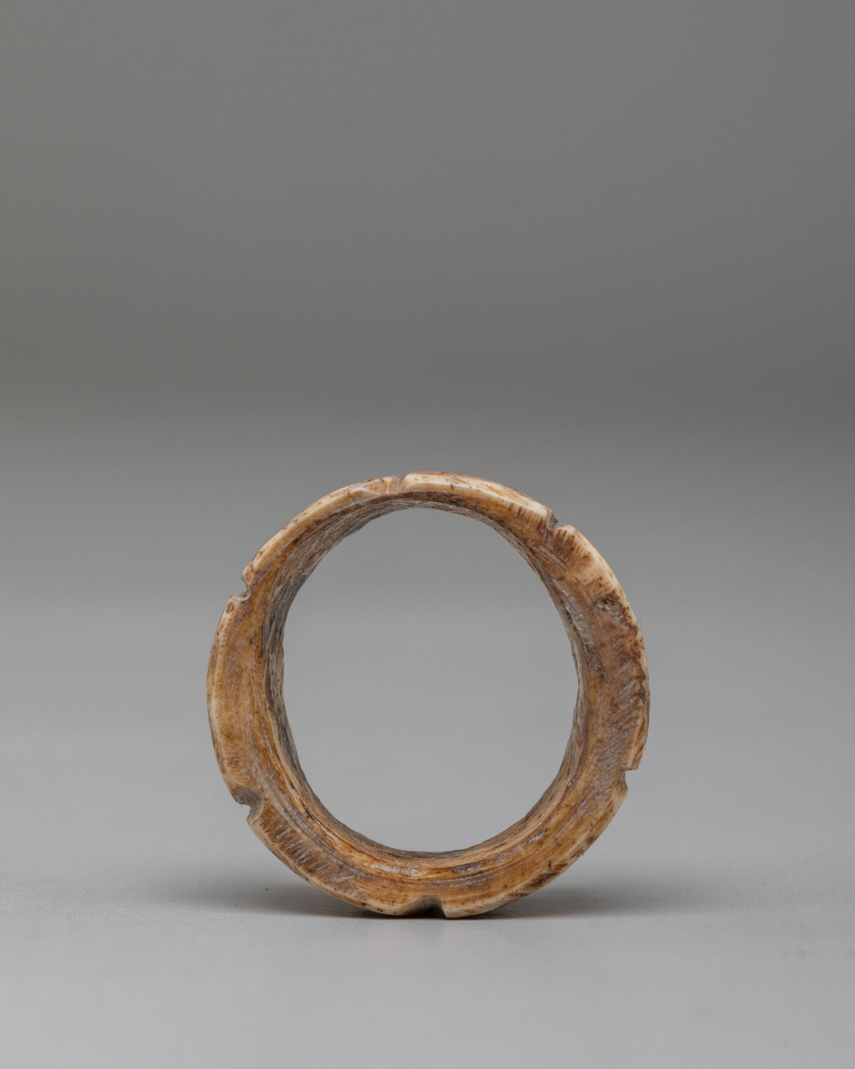 Tibetan Buddhist Skull Ring | Hand-Carved Buffalo Bone Jewelry