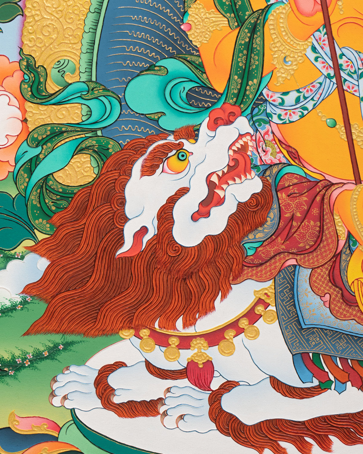 Spiritual Namtoshe Wall Hanging | Handpainted Tibetan Buddhist Wealth Deity Art