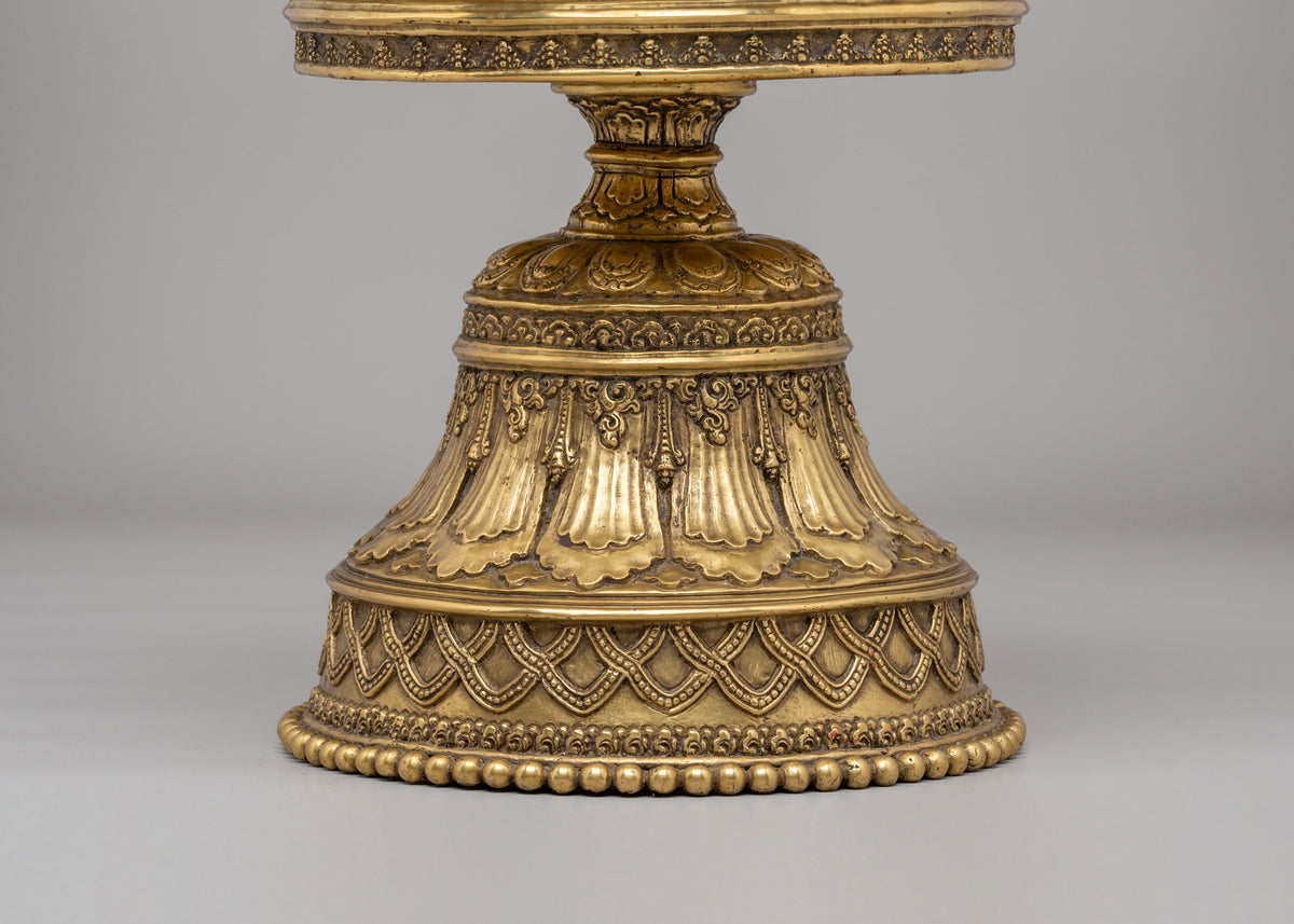 Traditional Sacred Butter Lamp | Buddhist Brass Offering Lamp