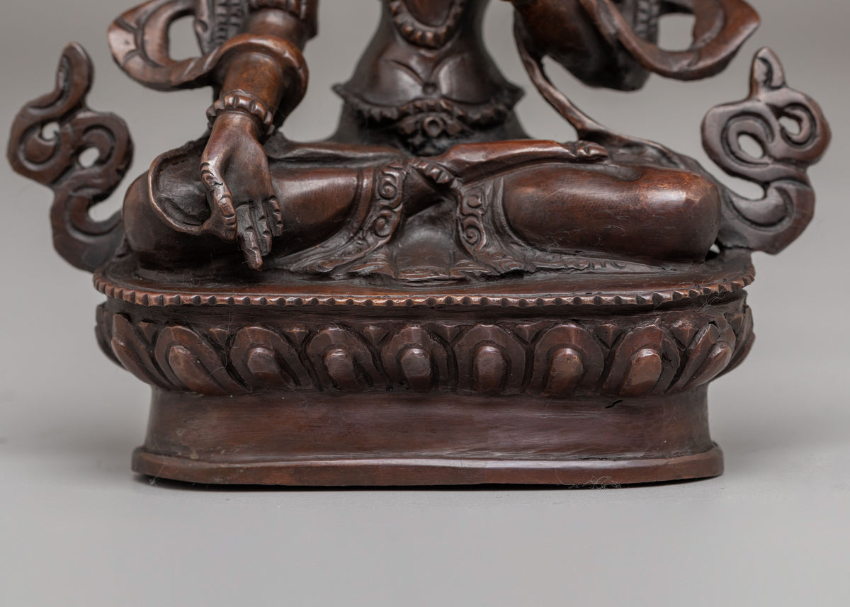 Handmade White Tara Buddhist Sculpture | Spiritual Altar Decor