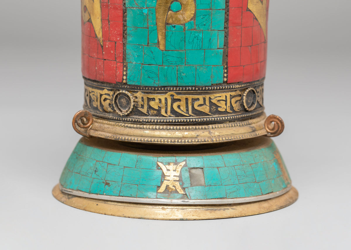 Handcrafted Prayer Wheel Artwork | Copper Buddhist Ritual Object