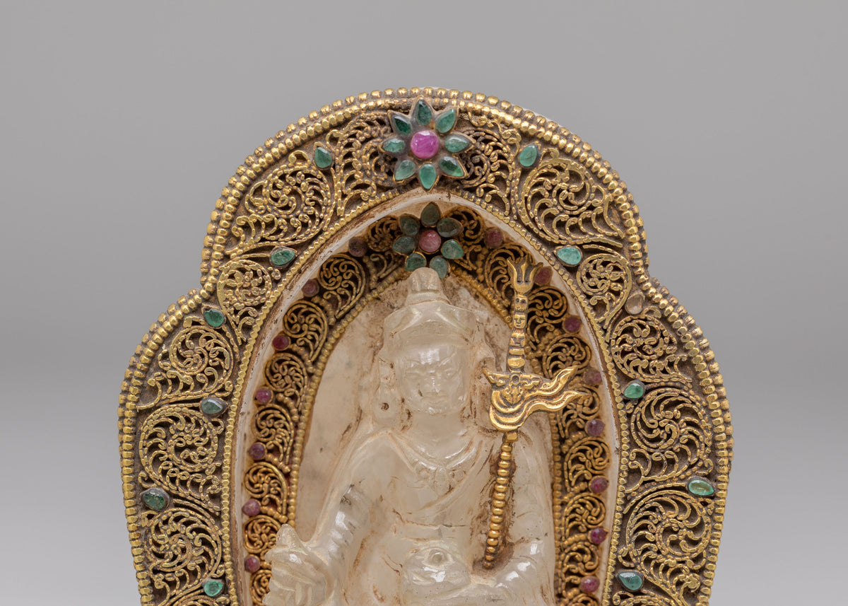Himalayan Buddhist Guru Rinpoche Statue | Crystal Padmasambhava Sculpture