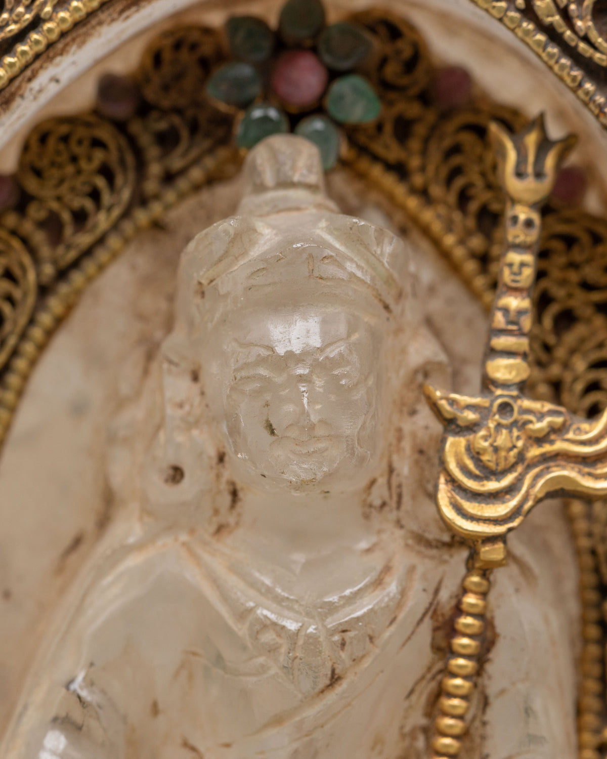 Himalayan Buddhist Guru Rinpoche Statue | Crystal Padmasambhava Sculpture