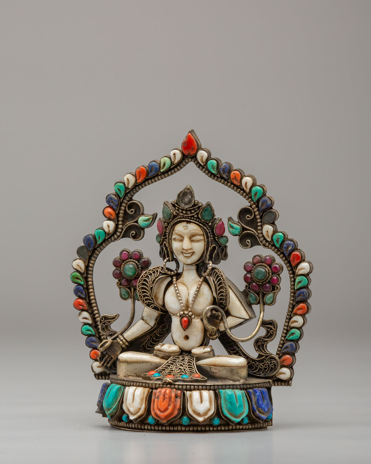 Sacred White Tara Buddhist Sculpture | Spiritual Home Decor
