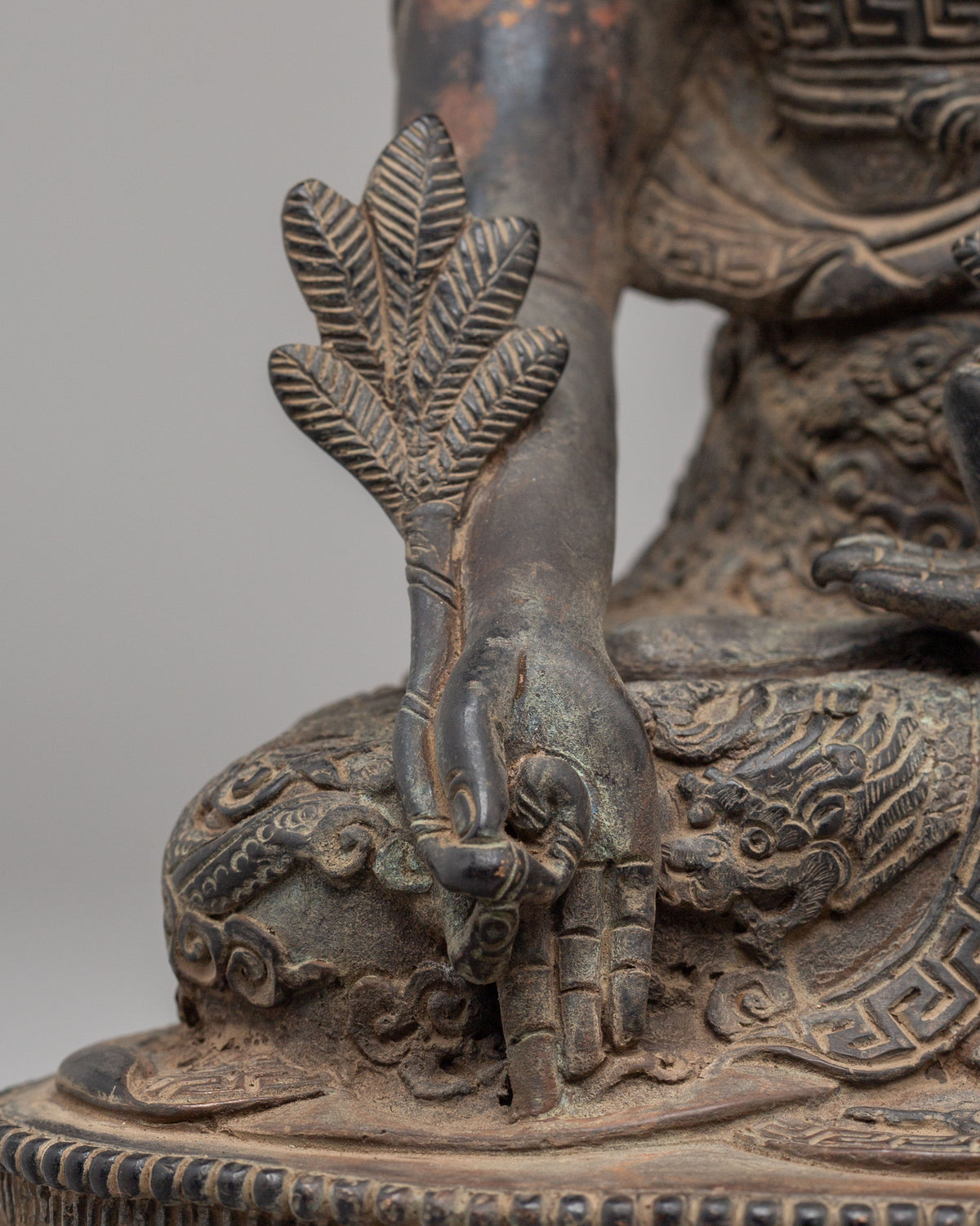 Tibetan Medicine Buddha Spiritual Statue | Handcrafted Oxidized Copper Statue
