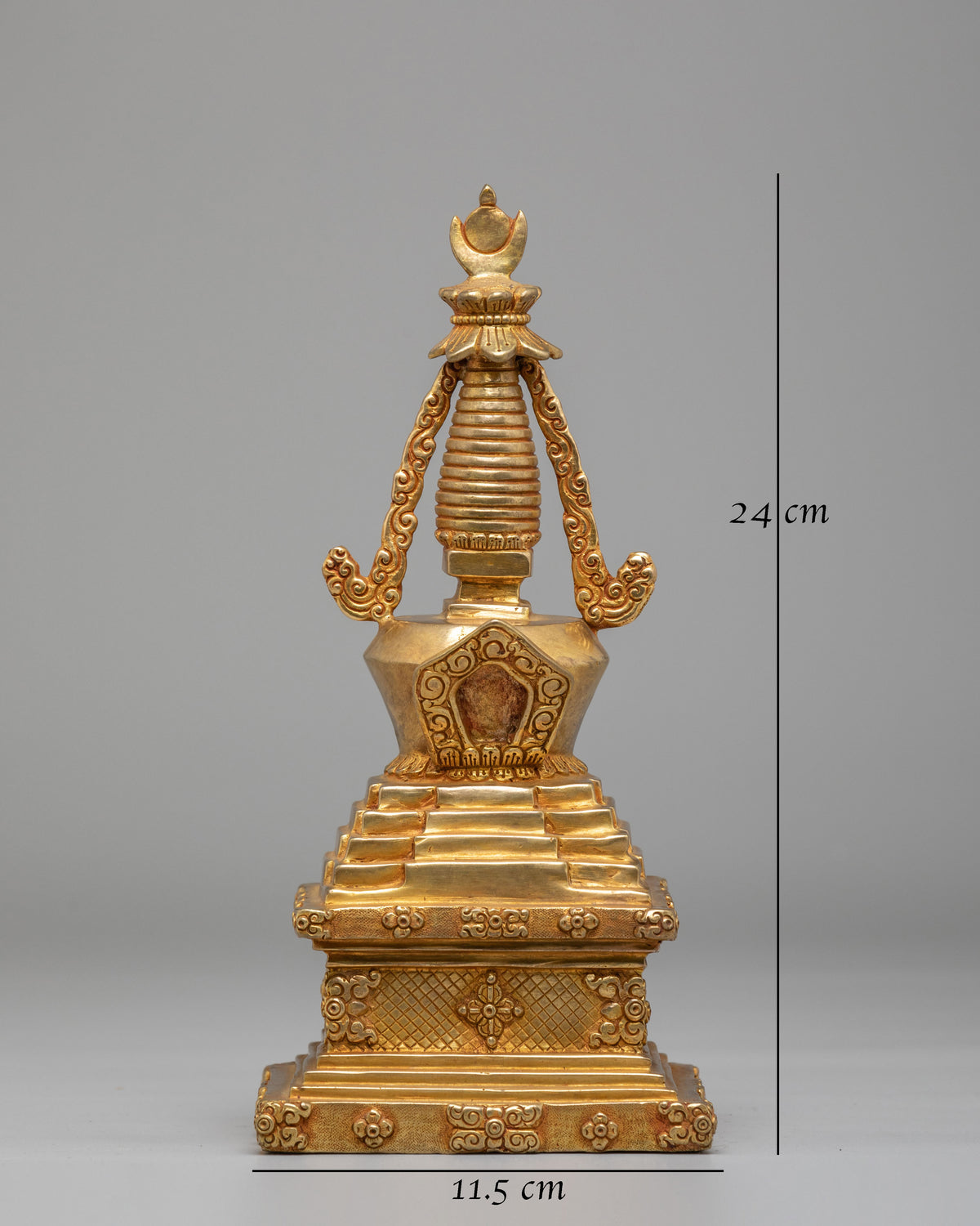Handcrafted Meditation Kadampa Stupa  | Sacred Buddhist Shrine Decor