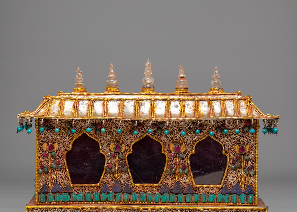 Buddhist Sacred Altar Box | Handcrafted Ritual Storage Chest