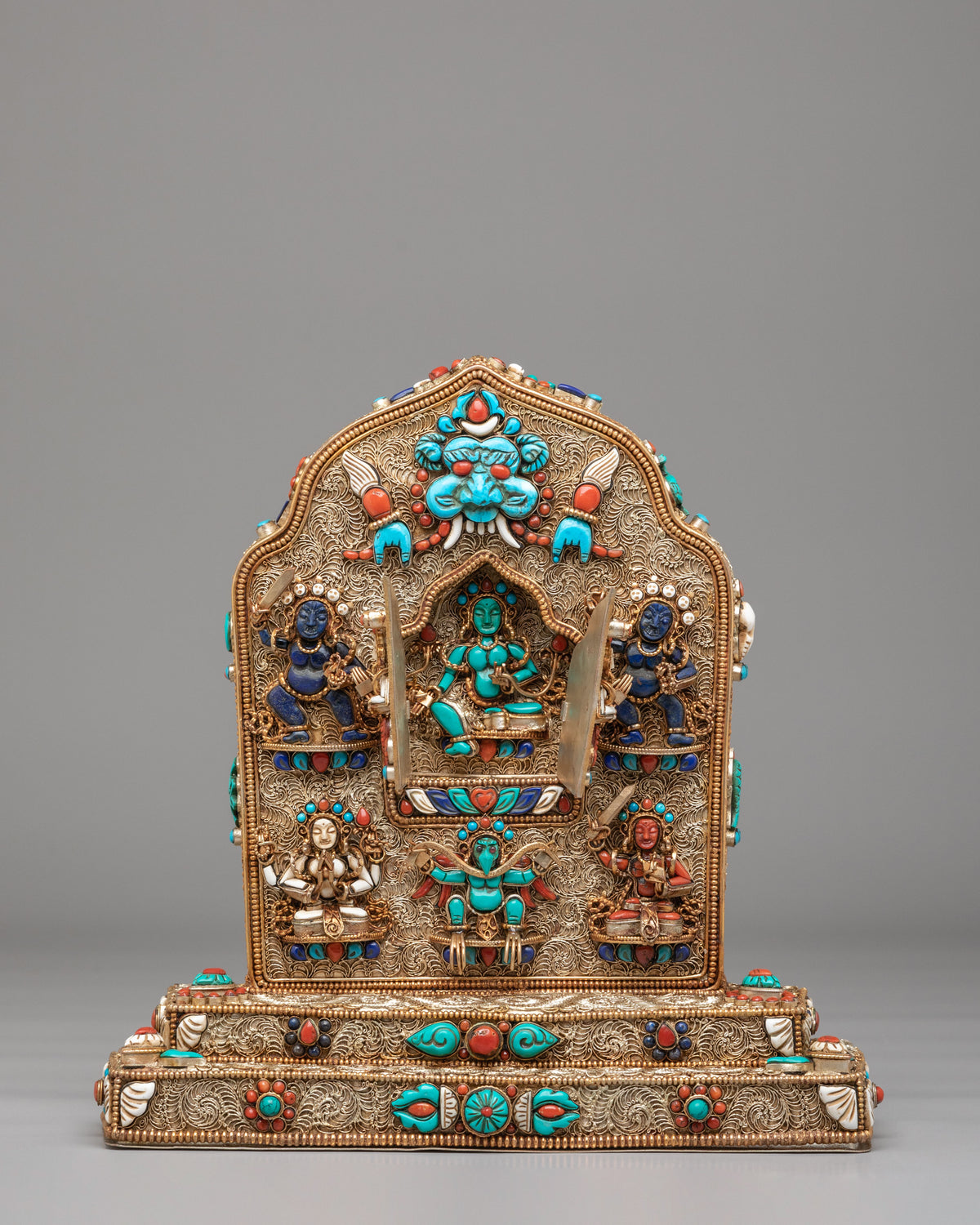 Tibetan Buddhist Ghau Shrine Box | Sacred Tibetan Offering Box