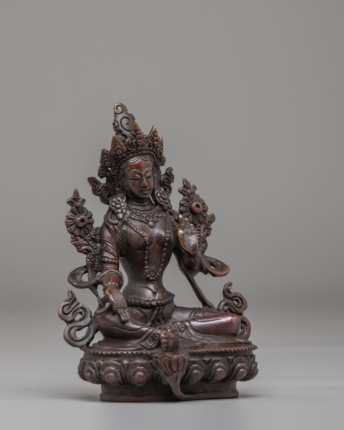 Green Tara Buddhist Sculpture | Sacred Himalayan Altar Sculpture