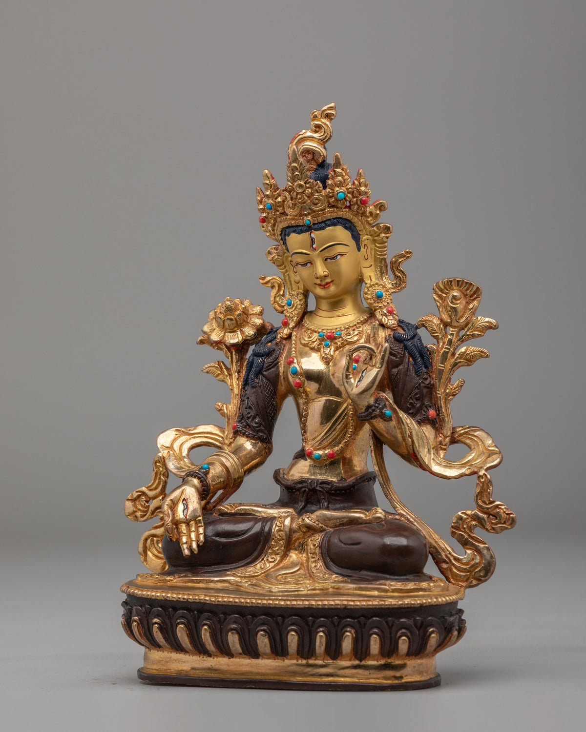 Tibetan Buddhist White Tara Statue for Altar | Sacred Altar Decor