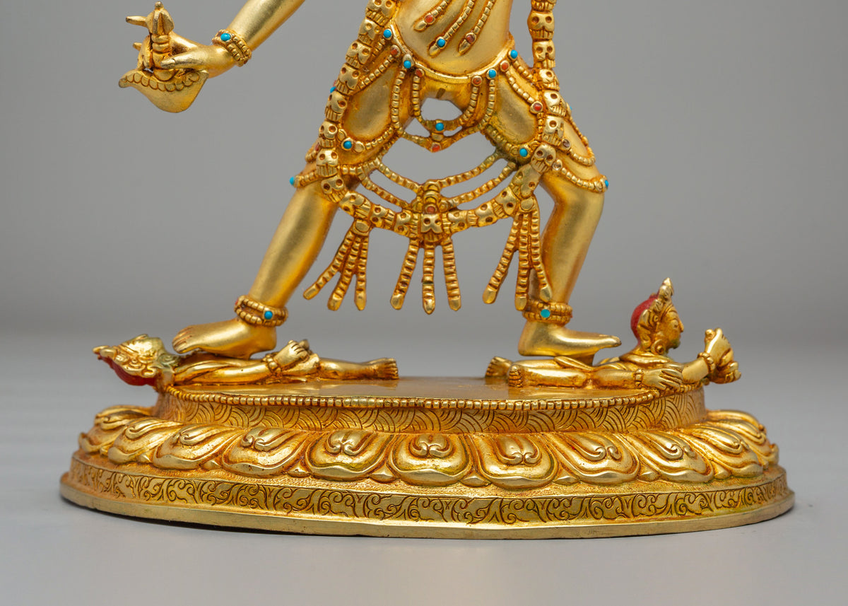 Tibetan Vajrayogini Meditation Statue | 24K Gold Plated Copper Sculpture