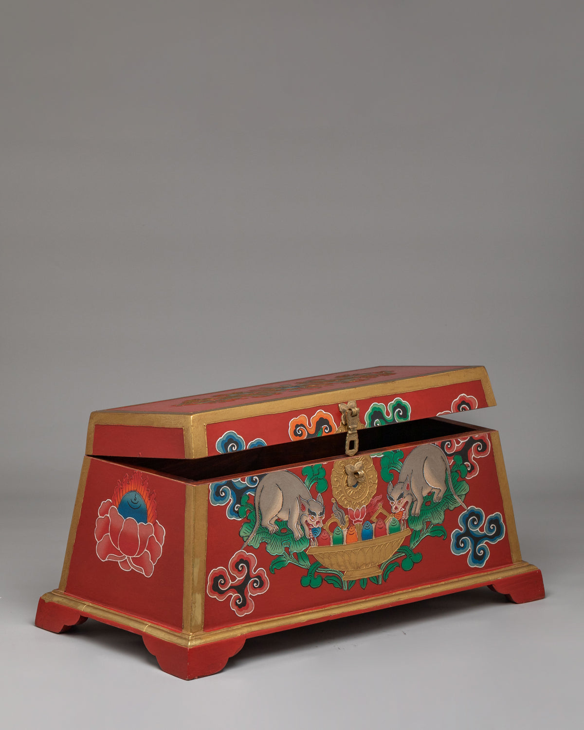 Traditional Tibetan Box for Home Decor | Handcrafted Wooden Storage Box