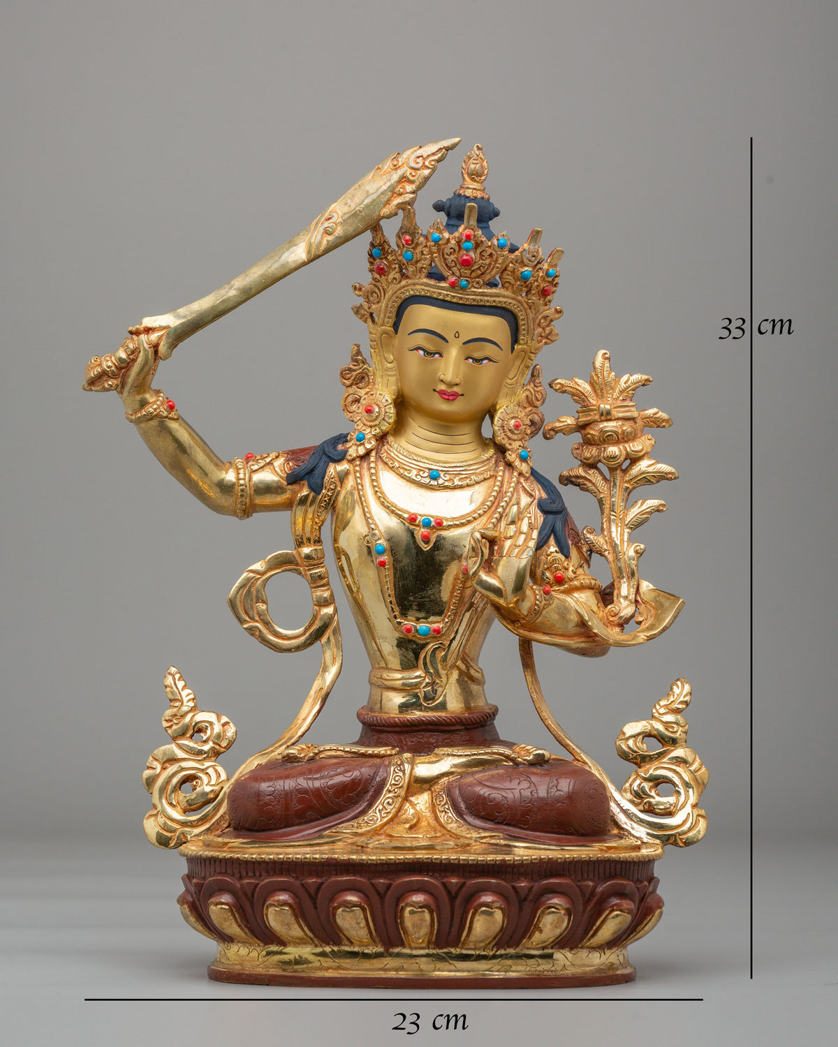 Manjushri Statue For Buddhist Altar | Handcrafted Spiritual Decor