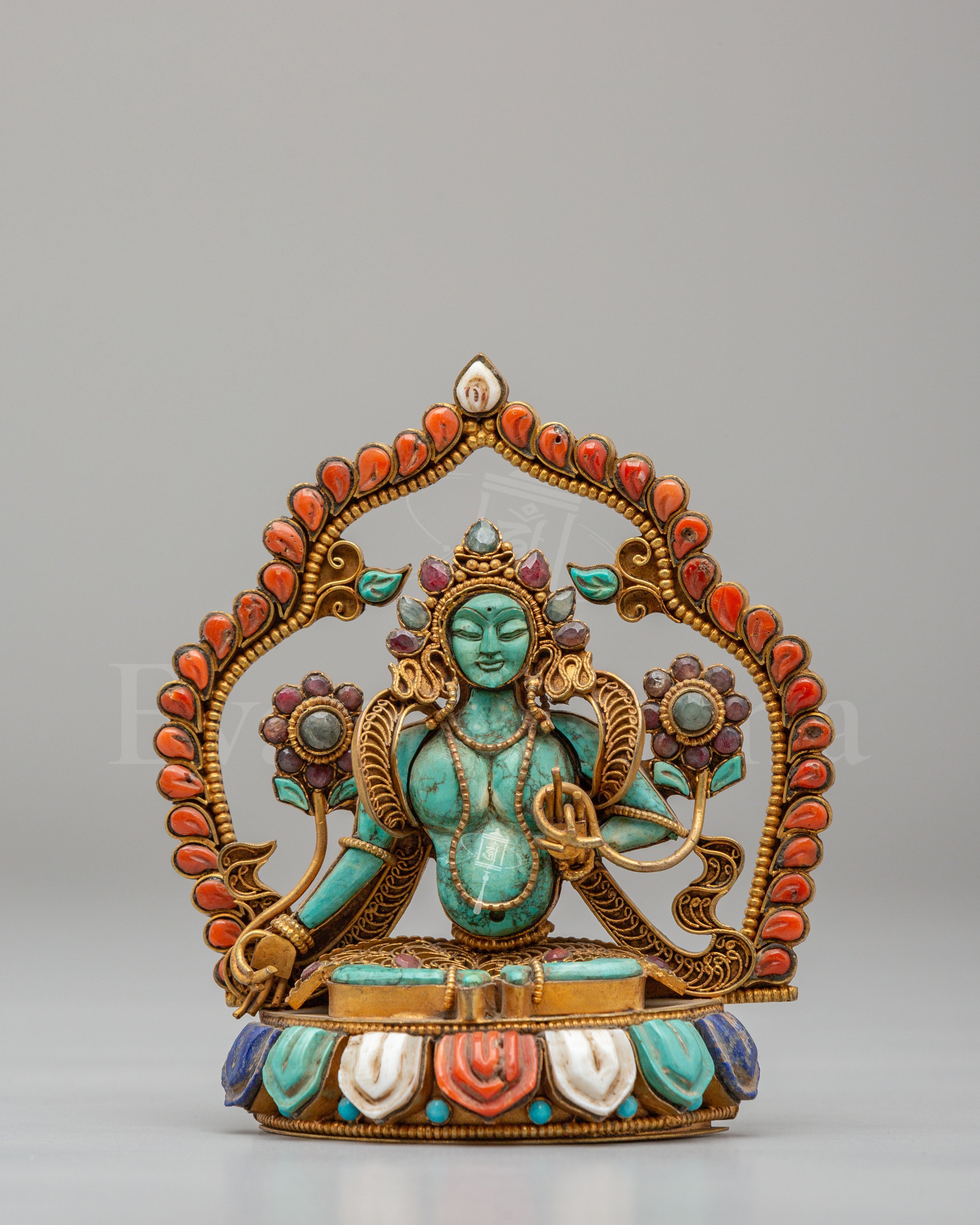 Sacred Buddhist Green Tara Statue  