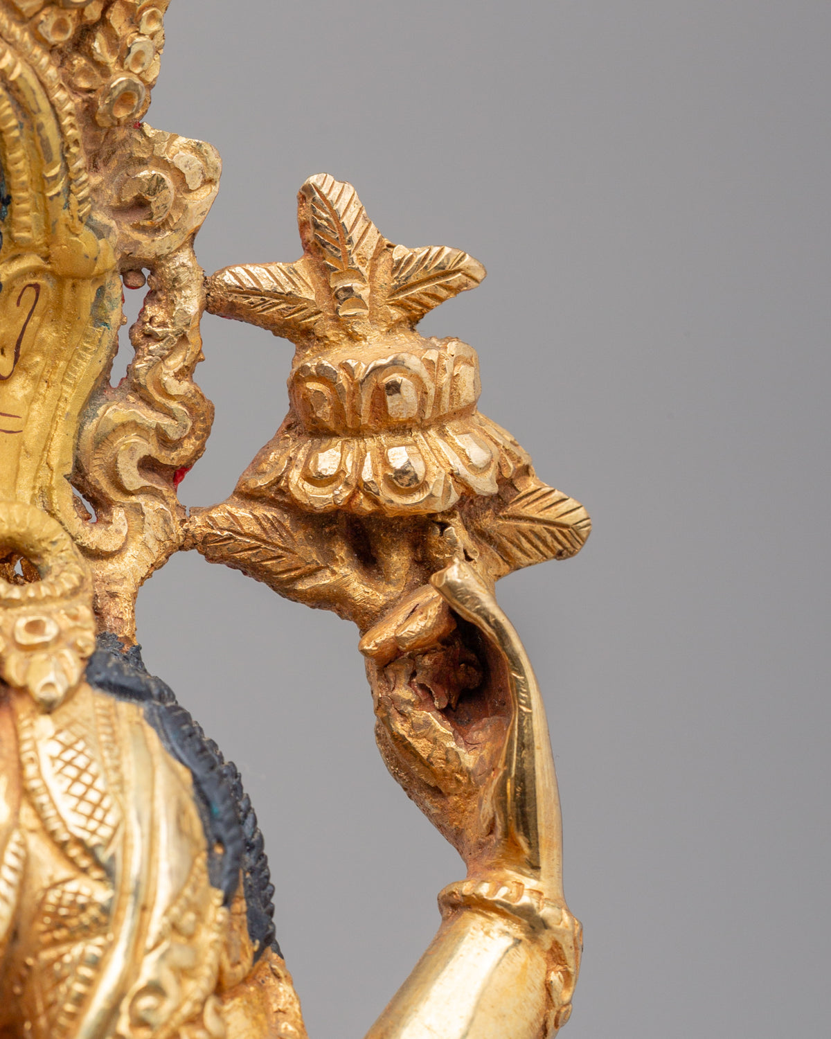 Sacred Avalokiteshvara Compassion Statue | 24K Gold Plated Copper Sculpture