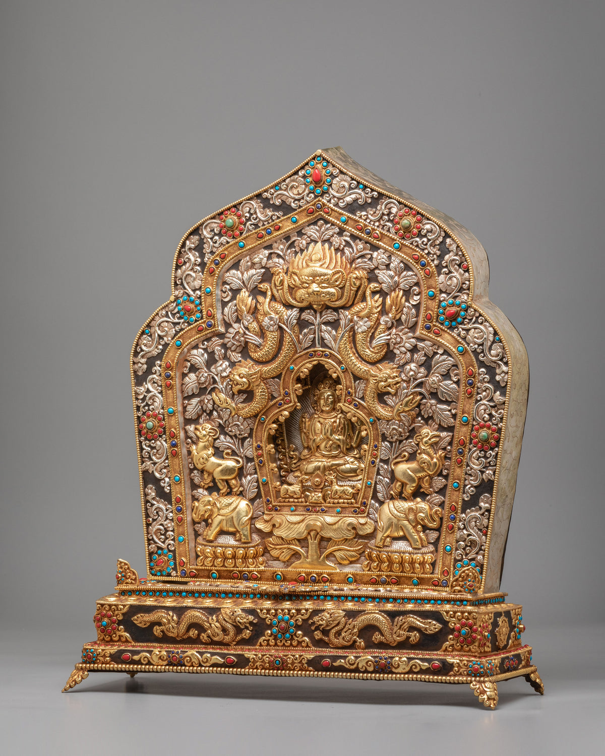 Handcrafted Tibetan Chenrezig Ghau Box | Spiritual Meditation Tool