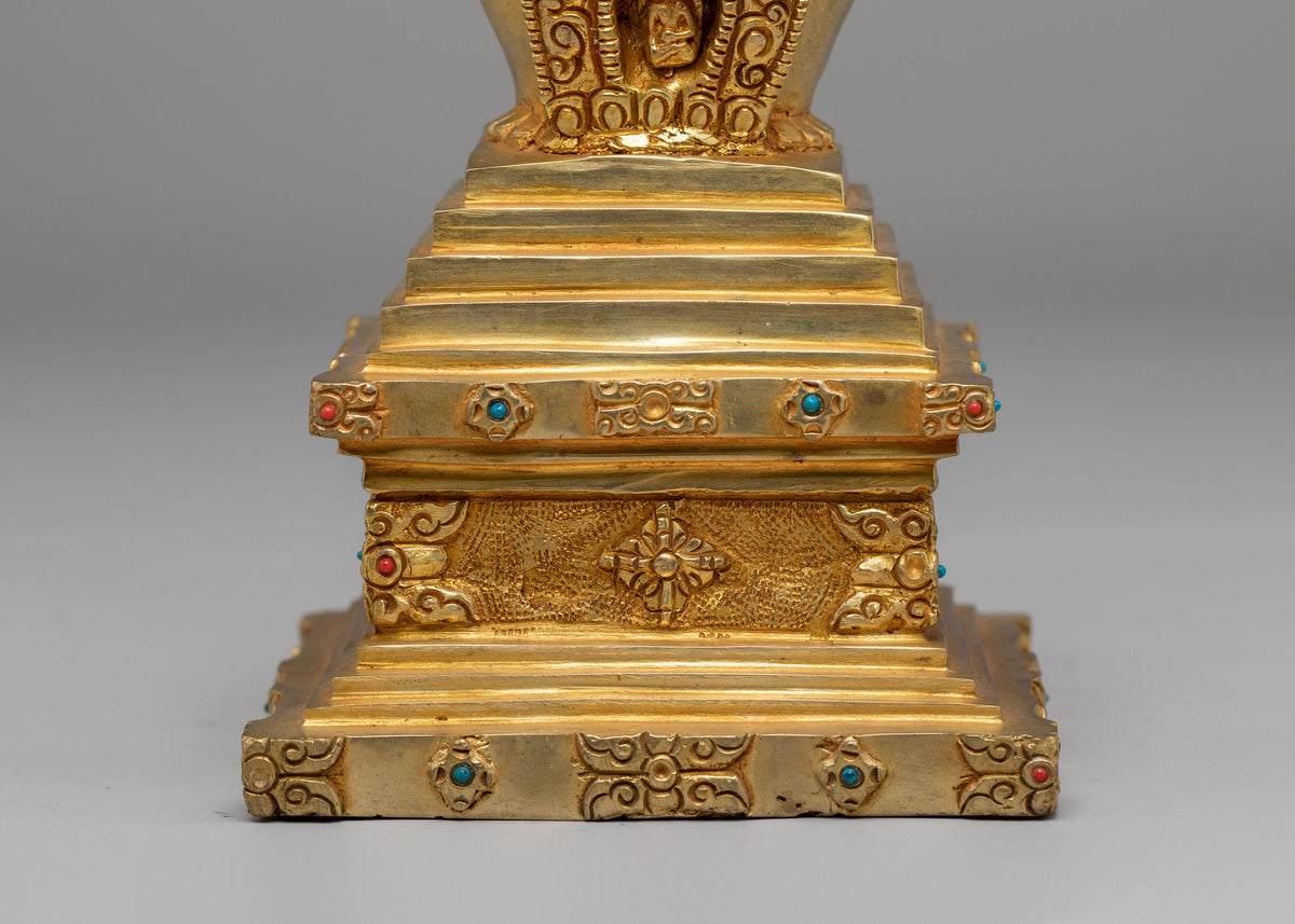 Traditional Tibetan Enlightenment Chorten | Symbolic Spiritual Monument