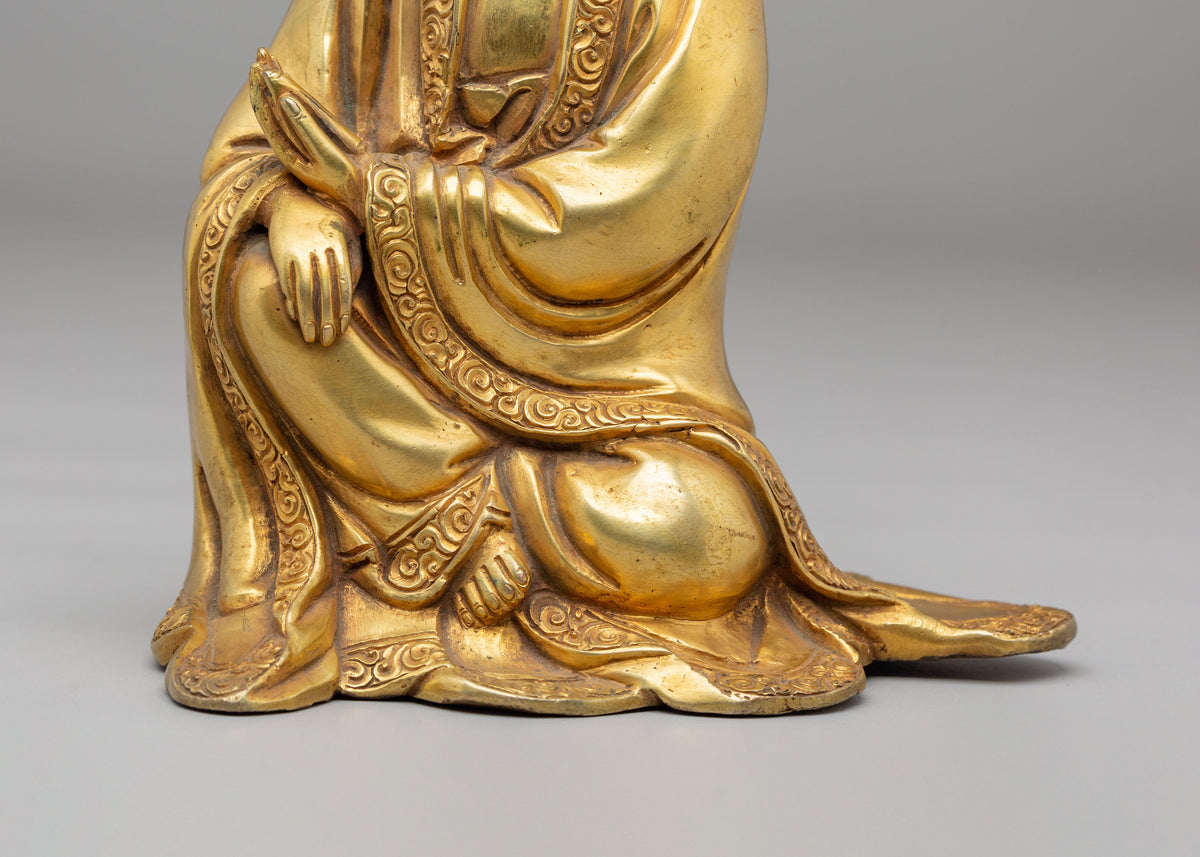 Buddhist Shrine Guanyin Sculpture | Gold Plated Buddhist Artwork