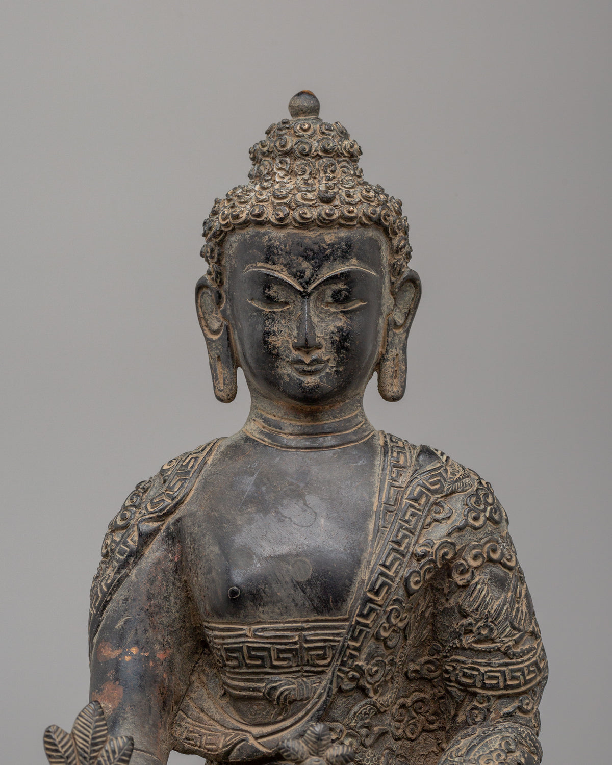 Tibetan Medicine Buddha Spiritual Statue | Handcrafted Oxidized Copper Statue