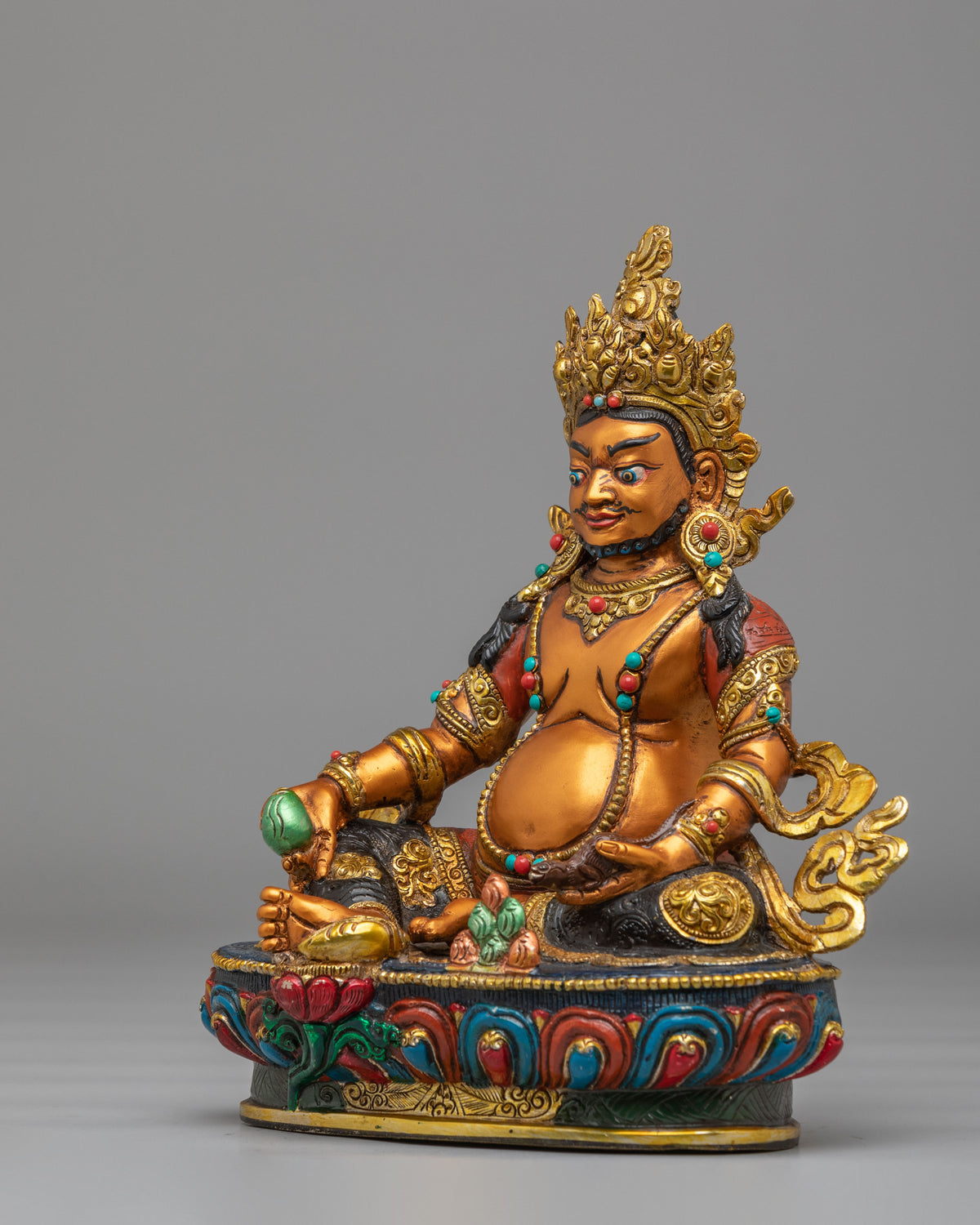 Traditional Dzambhala Altar Statue | Wealth Deity Buddhist Artwork