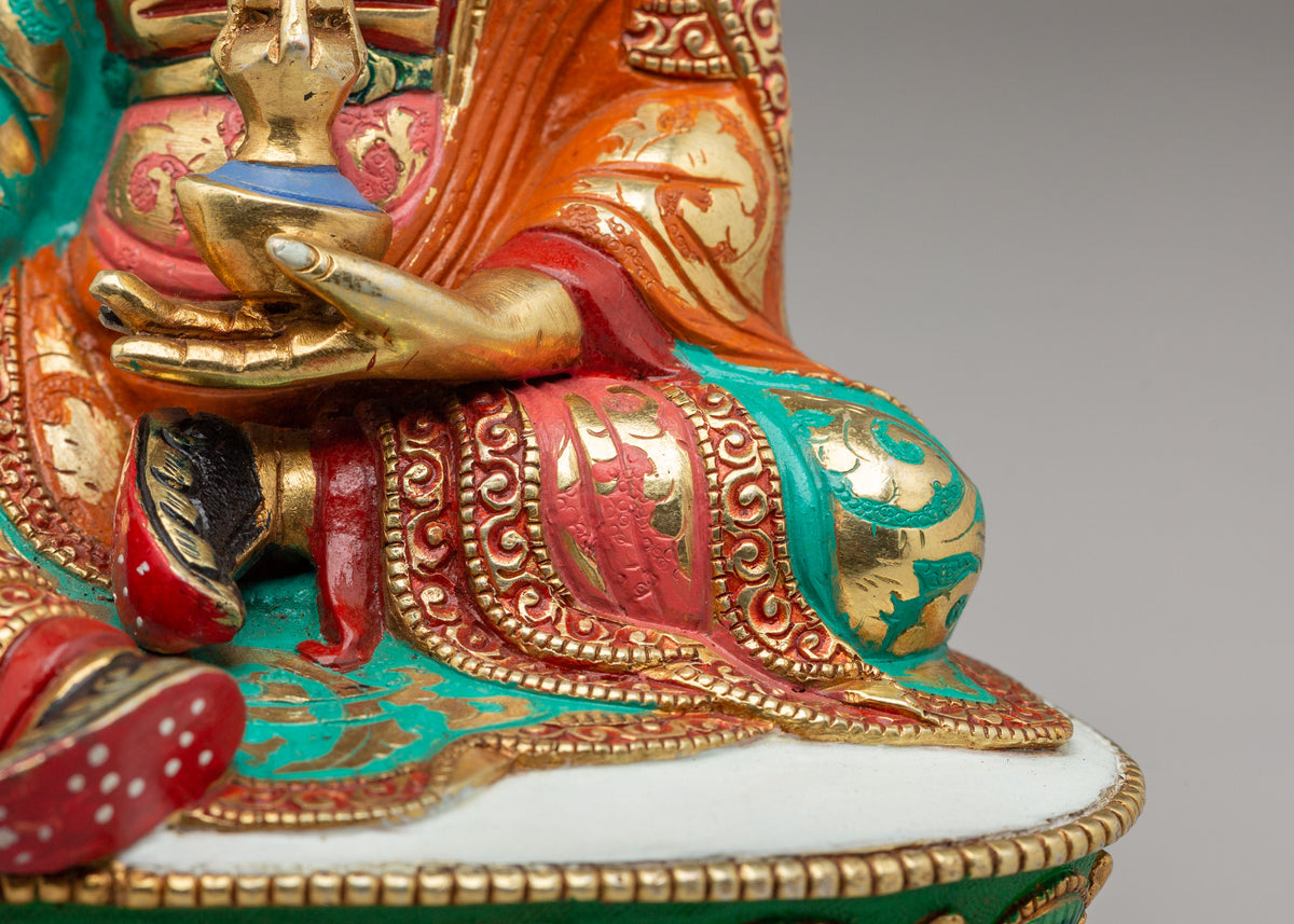 Traditional Tibetan Padmasambhava Statue | Copper Artwork