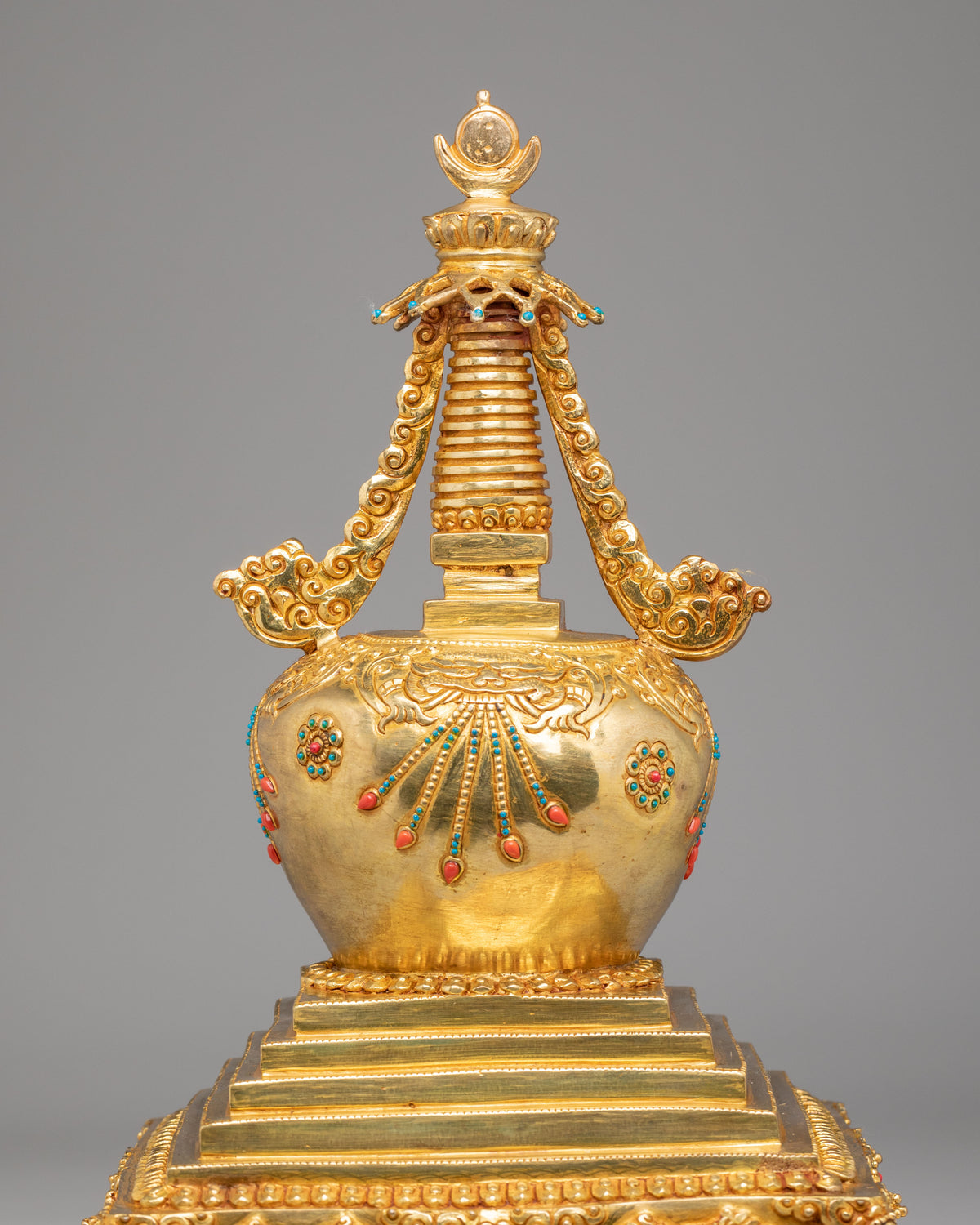 Enlightenment Chorten Stupa | Gold Plated Shakyamuni Buddha Shrine