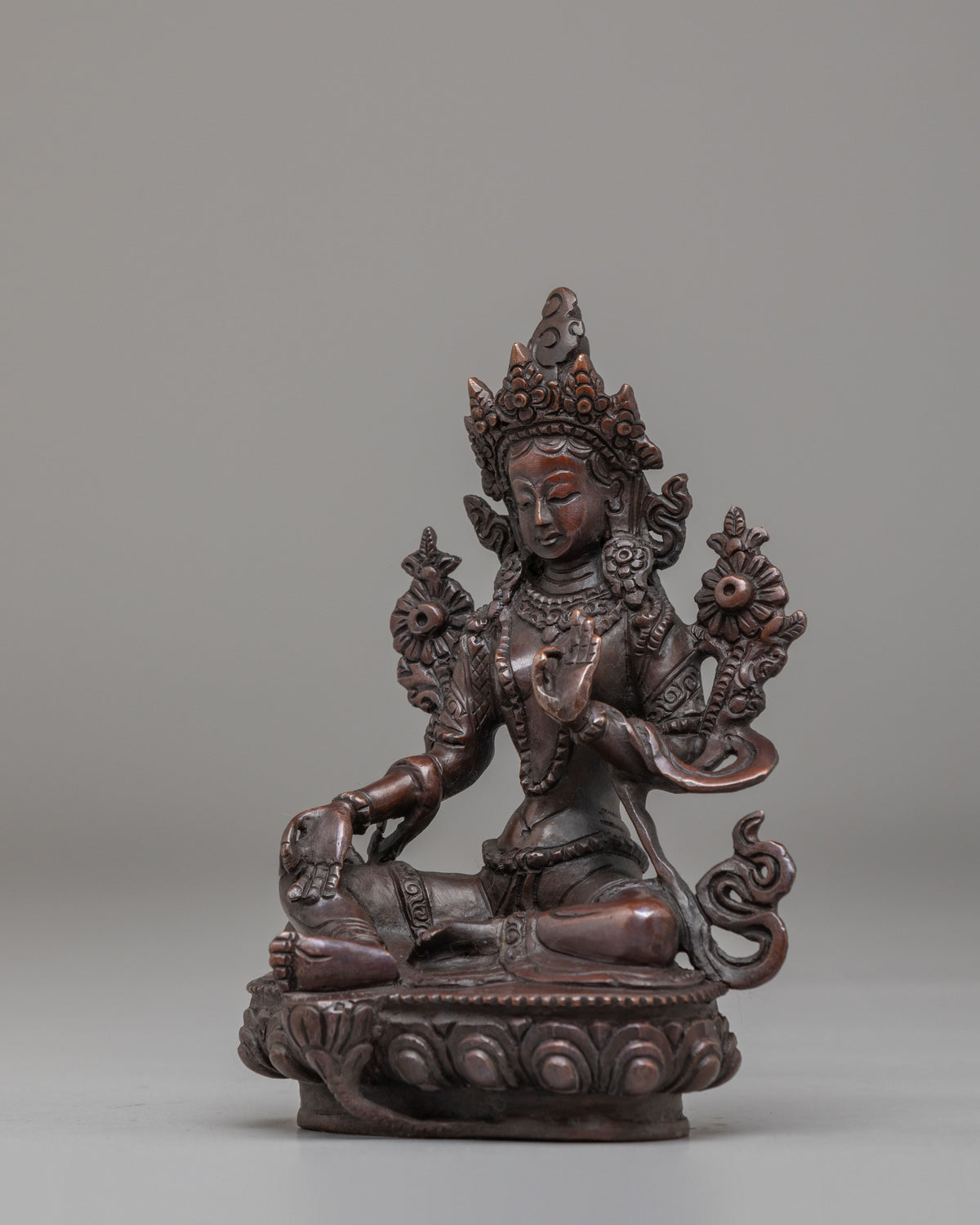 Green Tara Buddhist Sculpture | Sacred Himalayan Altar Sculpture