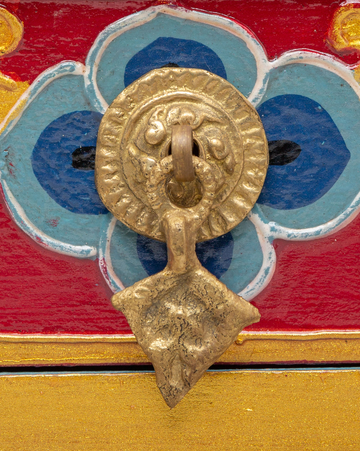 Buddhist Sacred Altar Box | Tibetan Wooden Shrine Cabinet