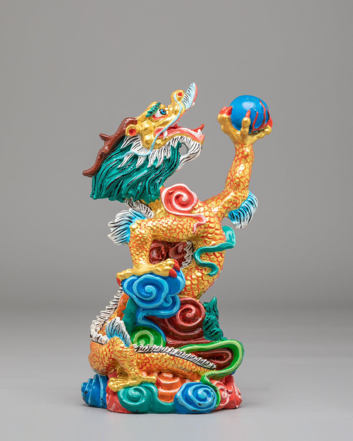 Mythical Dragon Sculpture | Handcrafted Tibetan Artwork