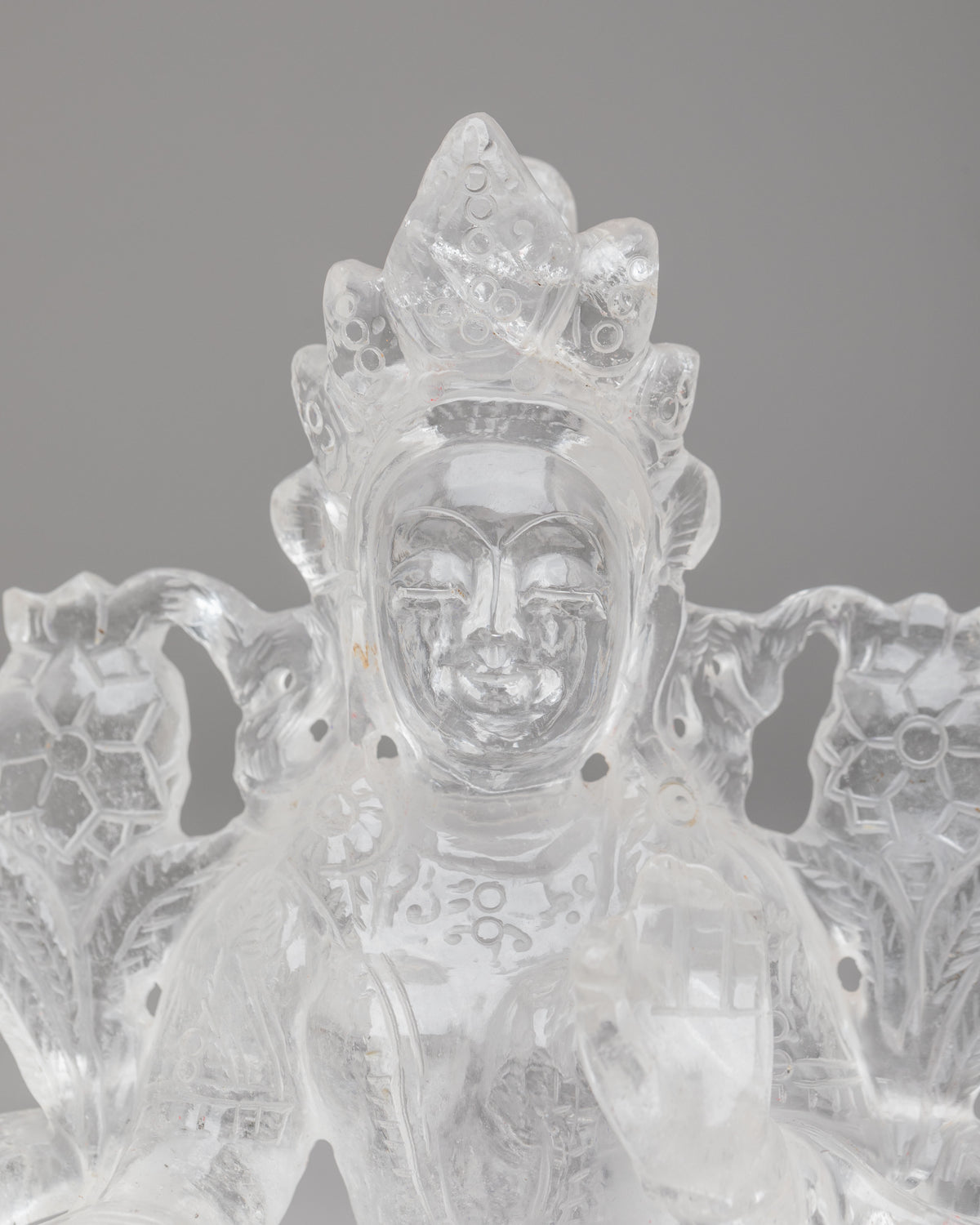 Crystal Green Tara Sculpture | Himalayan Artwork for Altar Decor
