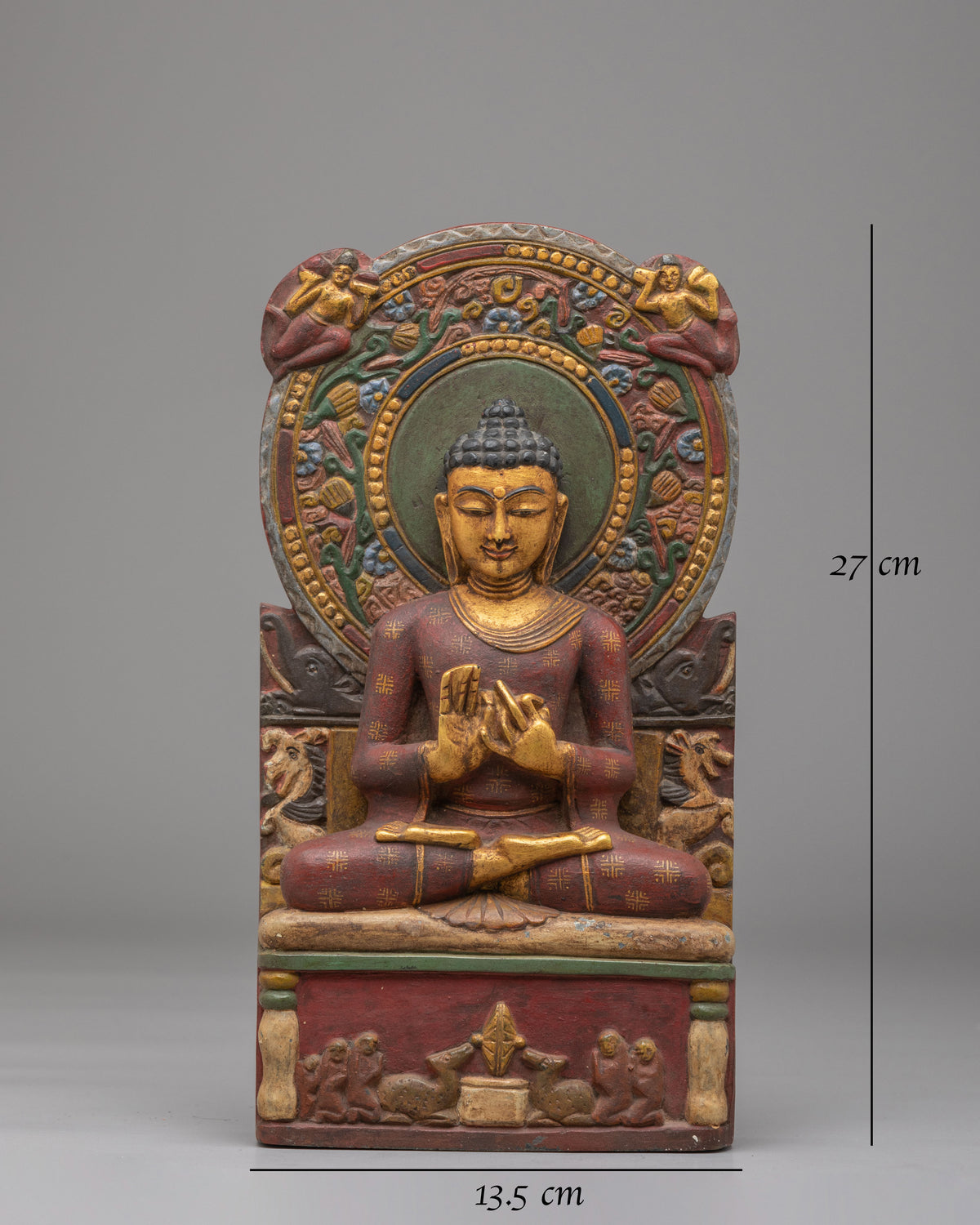 Traditional Tibetan Vairocana Sculpture | Gold Plated Buddha Statue